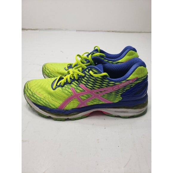 Asics Women's Gel-Nimbus 18 Running Shoes Neon Yellow Multi Color T650N Size 9 - Picture 4 of 9
